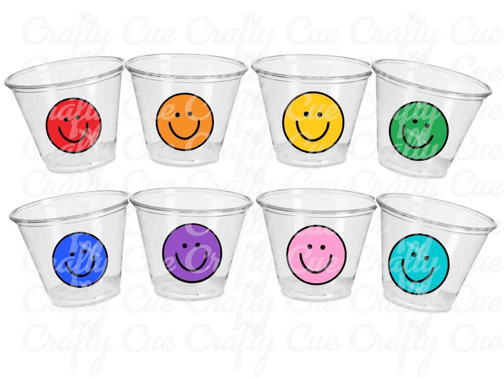 SMILEY FACE CUPS - One Happy Smiley Face Birthday Happy Smiley Face First Birthday Happy Smiley Face Cups Smiley Face Favors Smiley Face