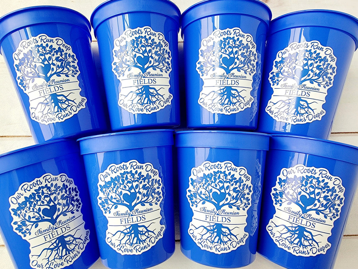 FAMILY REUNION CUPS Family Reunion Party Cups Family Reunion Party Favors Family Reunion Cups Personalized Family Reunion Favor Cups