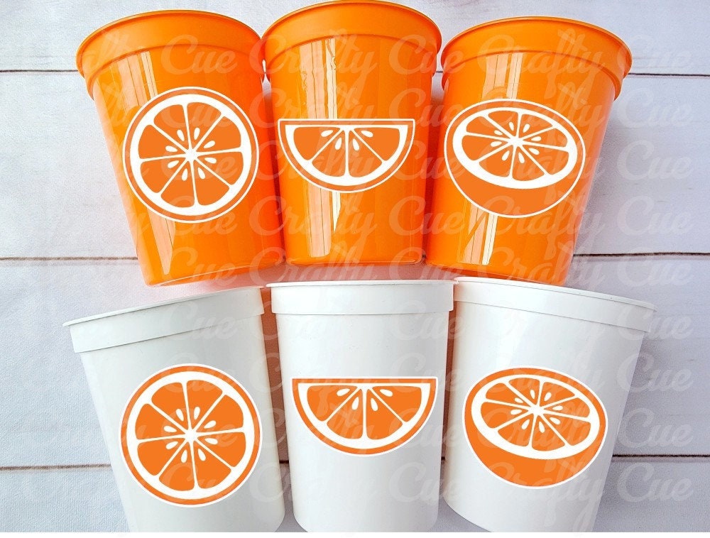 ORANGE PARTY CUPS - Orange Baby Shower Cups A Little Is On The Way Orange Baby Shower Decorations Orange Baby Shower Favors Little Oranges