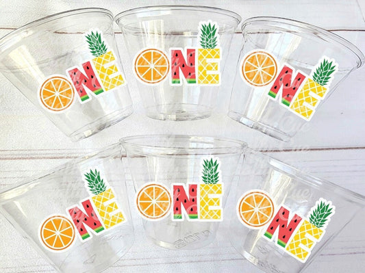 ONE Twotti Frutti Party Cups Fruit Party Cups Luau Party Decorations Fruit Birthday Party Cup Pineapple Tutti Fruity Birthday Party
