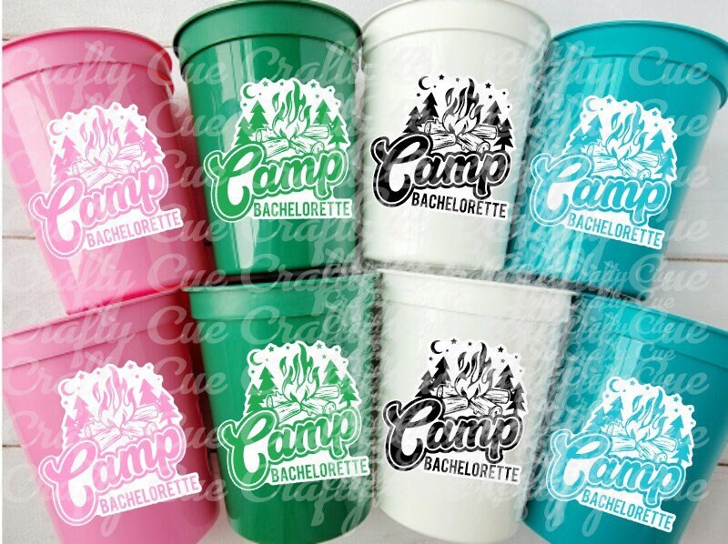 CAMP BACHELORETTE CUPS - Bachelorette Camping Cups Bachelorette Camp Cups Bachelorette Camping Favors Camp Bachelorette Favor Cup Decoration