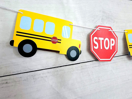 School Bus Garland, School Bus Banner, School Bus Birthday, School Bus Decorations, Back To School, Teacher Banner, Teacher Decoration