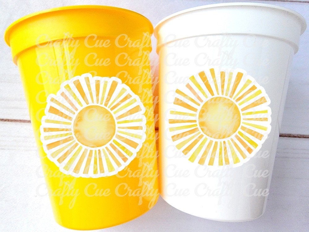 SUN PARTY CUPS - Sunshine Party Cups Sunshine Birthday Sunshine First Birthday First Trip Around The Sun Sunshine Party DecorationSun Favor