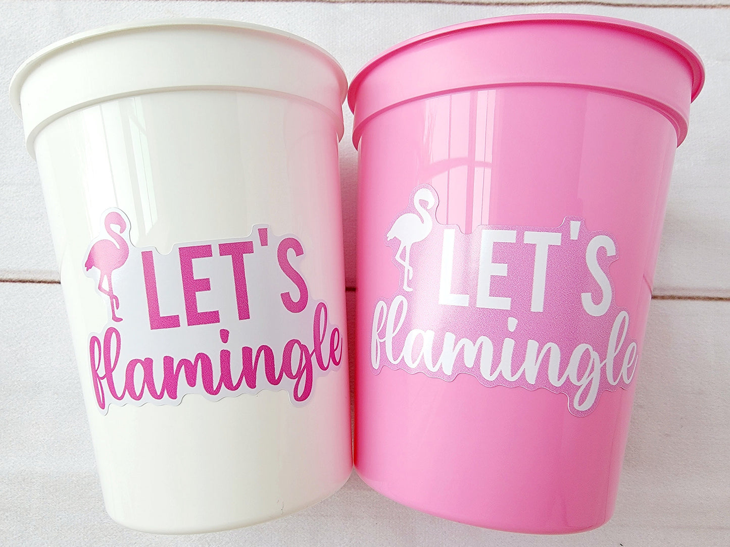 LET'S FLAMINGLE PARTY Cups - Flamingo Bachelorette Cups Flamingo Birthday Decorations Flaming Baby Shower Flamingo Bachelorette Party Favors