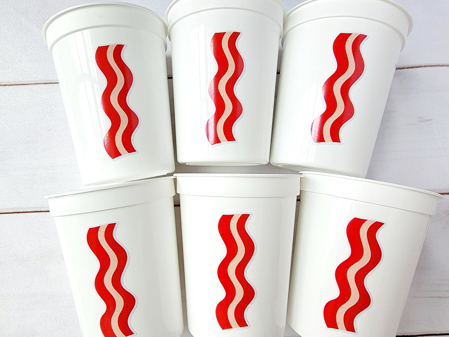 Bacon Party Cups Eggs Party Cups Breakfast Party Cups Bacon Birthday Bacon Party Bacon Decorations Bacon Party Favors Eggs Party favors
