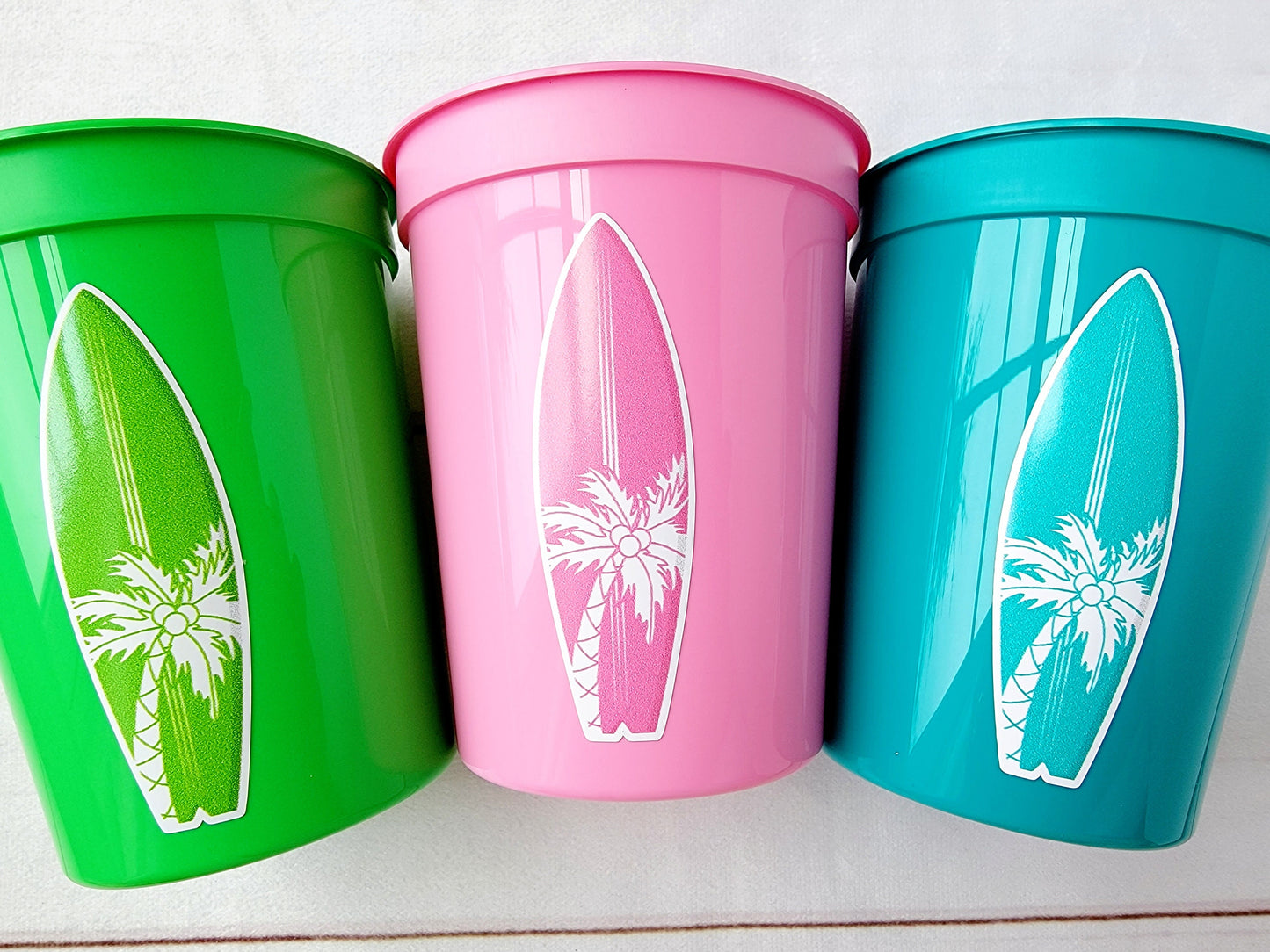 Surf Birthday Cups, The Big One Cups, Hawaii Party Cups, Surf Birthday Party Favor, Surfing Cups, Surfs Up, Surfer, Catch A Wave, Beach Cups