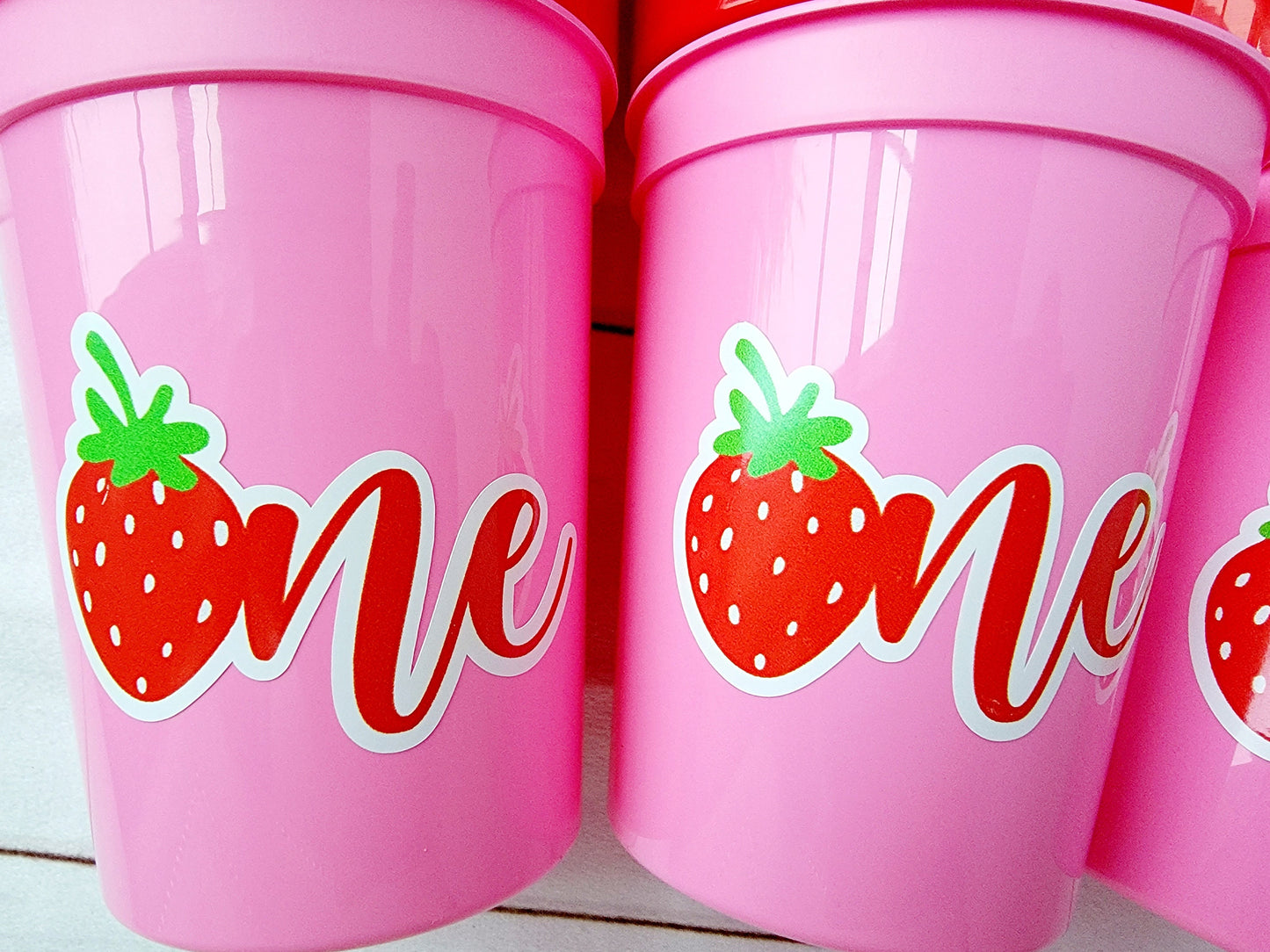 STRAWBERRY PARTY CUPS -Strawberry Birthday Cups Strawberry Cups First Birthday Strawberry Party Decorations Strawberry Berry Sweet One Cups
