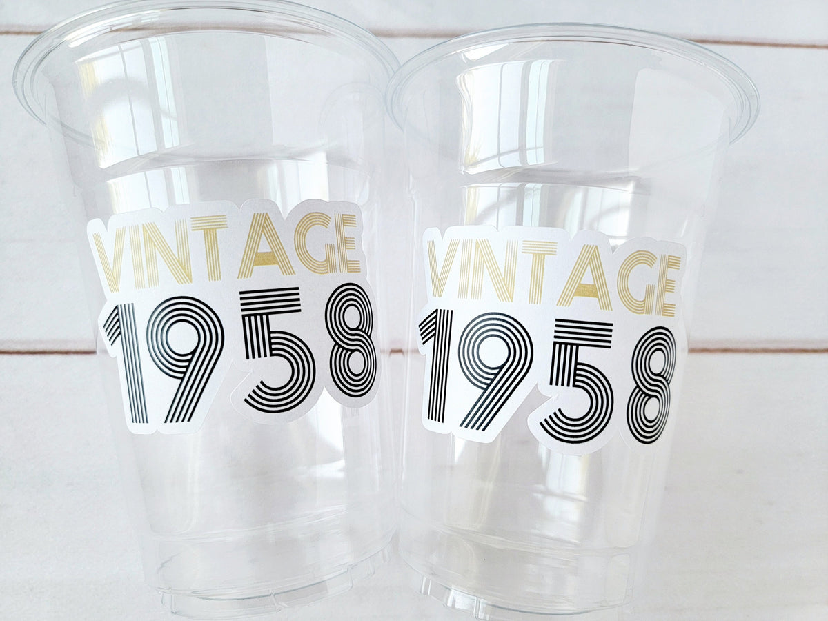68th PARTY CUPS - Vintage 1958 Cups Best of 1958 65th Birthday Party 68th Birthday Favors 68th Party 68th Party Decorations 1958 Birthday