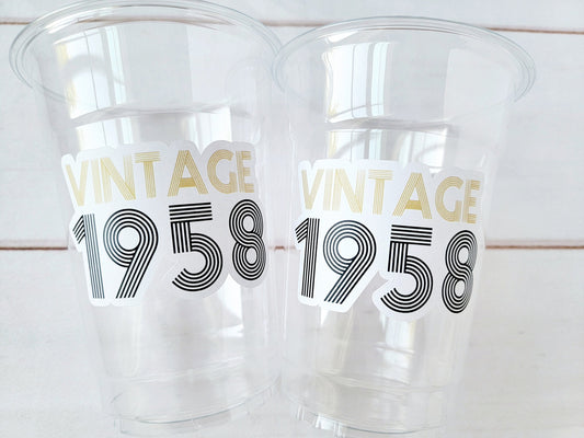 68th PARTY CUPS - Vintage 1958 Cups Best of 1958 65th Birthday Party 68th Birthday Favors 68th Party 68th Party Decorations 1958 Birthday