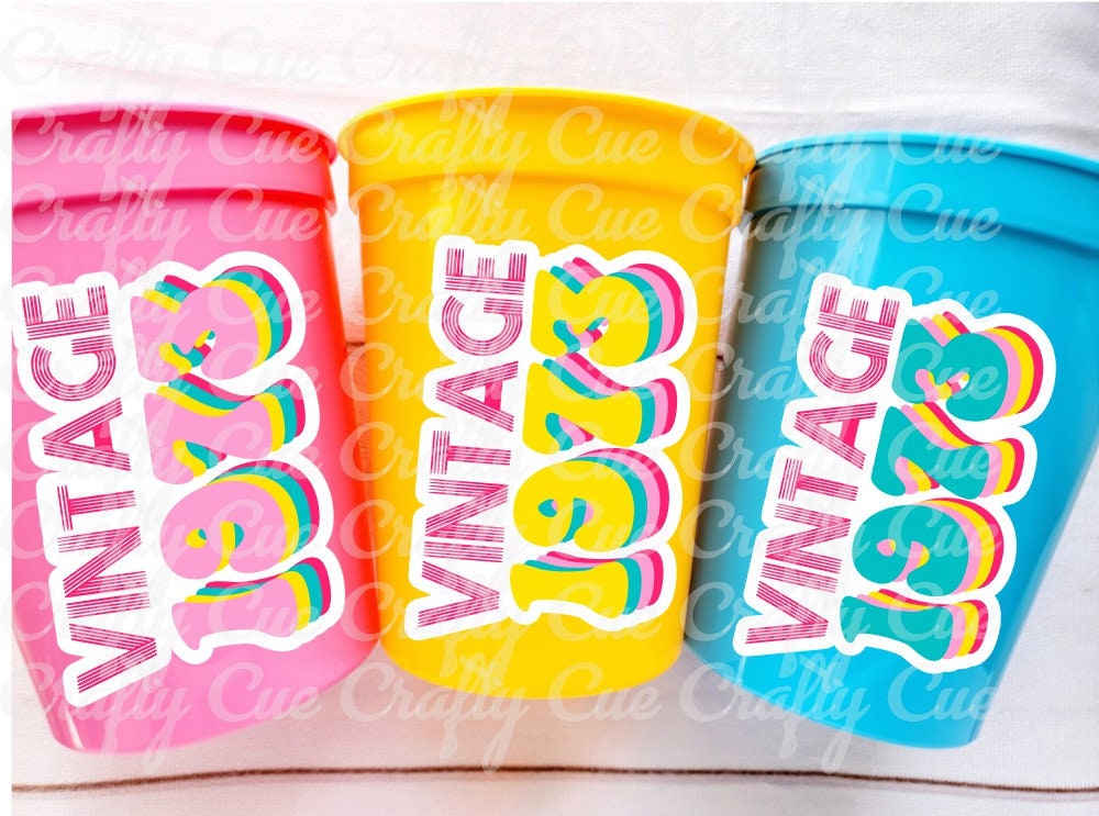50th PARTY CUPS - Vintage 1973 50th Birthday Party 50th Birthday Favors 50th Party Cups 50th Party Decorations 1973 Birthday Party Cups 50th