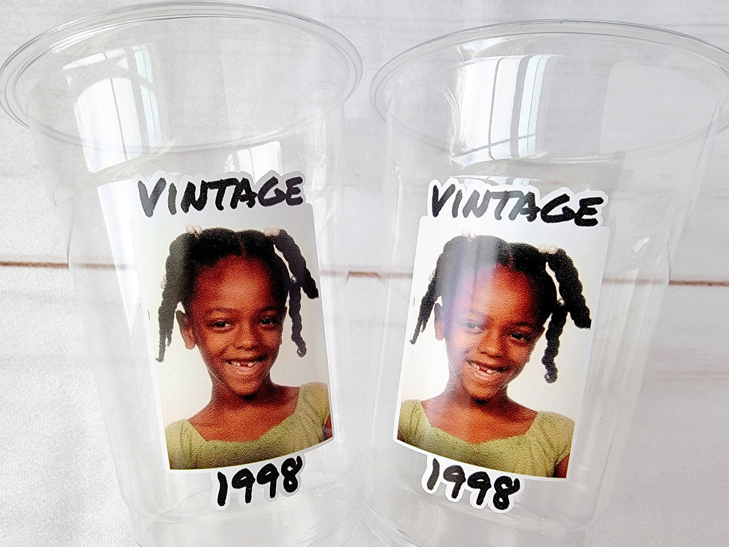 Custom Plastic Cups With Picture Personalized 40th Birthday Cups Vintage 40th Birthday Party Custom Text Custom Face Cups Decorations 1984