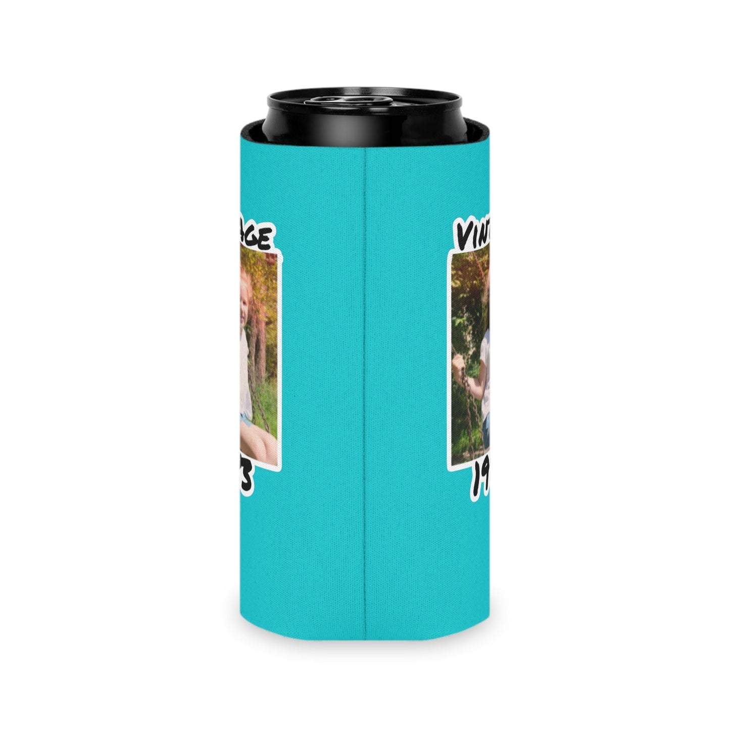 Personalized Can Cooler, 1983 Can Cooler, Custom Picture Can Cooler, Bachelorette Party Favors, Custom Birthday Favor, 40th Favors, Slim Can