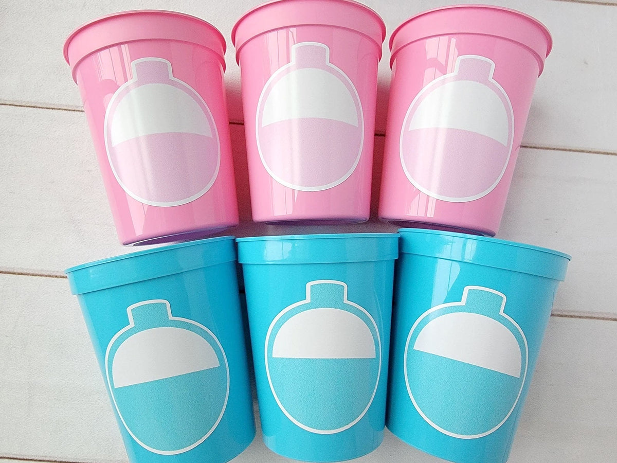 GENDER REVEAL FISHING Party Cups - Fishing Bobbers Fishing Baby Shower Fishing Favors Fishing Decorations Fishing Birthday Fishing Party