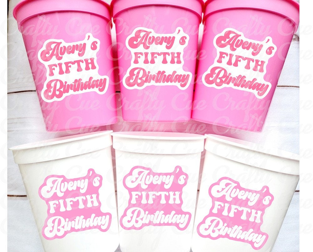 Custom Name Birthday Cups, Personalized Name Birthday Cups, Custom Age Birthday Cups, Personalized Age Party Cups, Name Cups, Party Favors