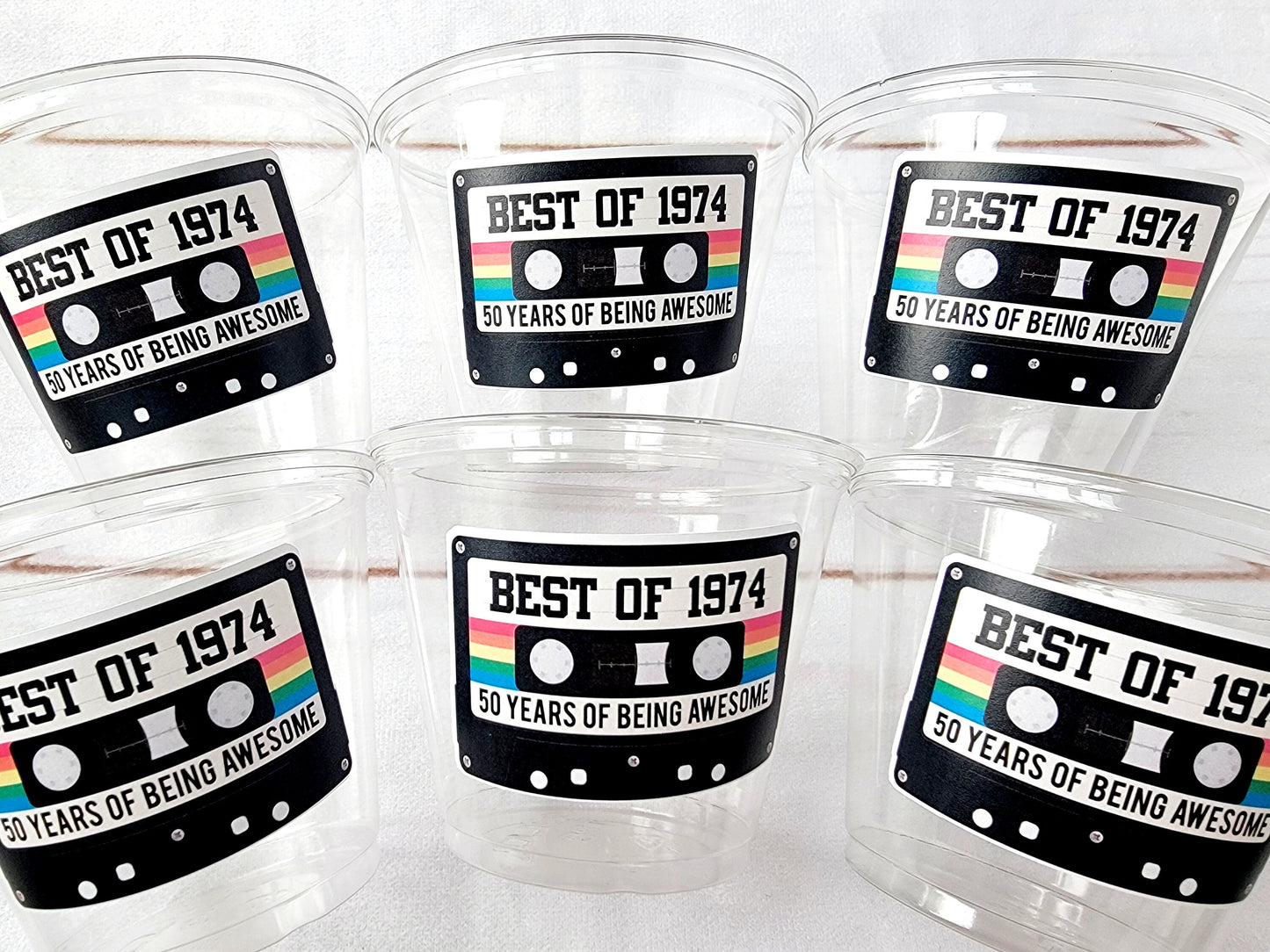 50th PARTY CUPS 50th Birthday Decoration 50th Party Favors 50th Party 50th Birthday Cassette Tape Party Best of 1975 Birthday Vintage 1975