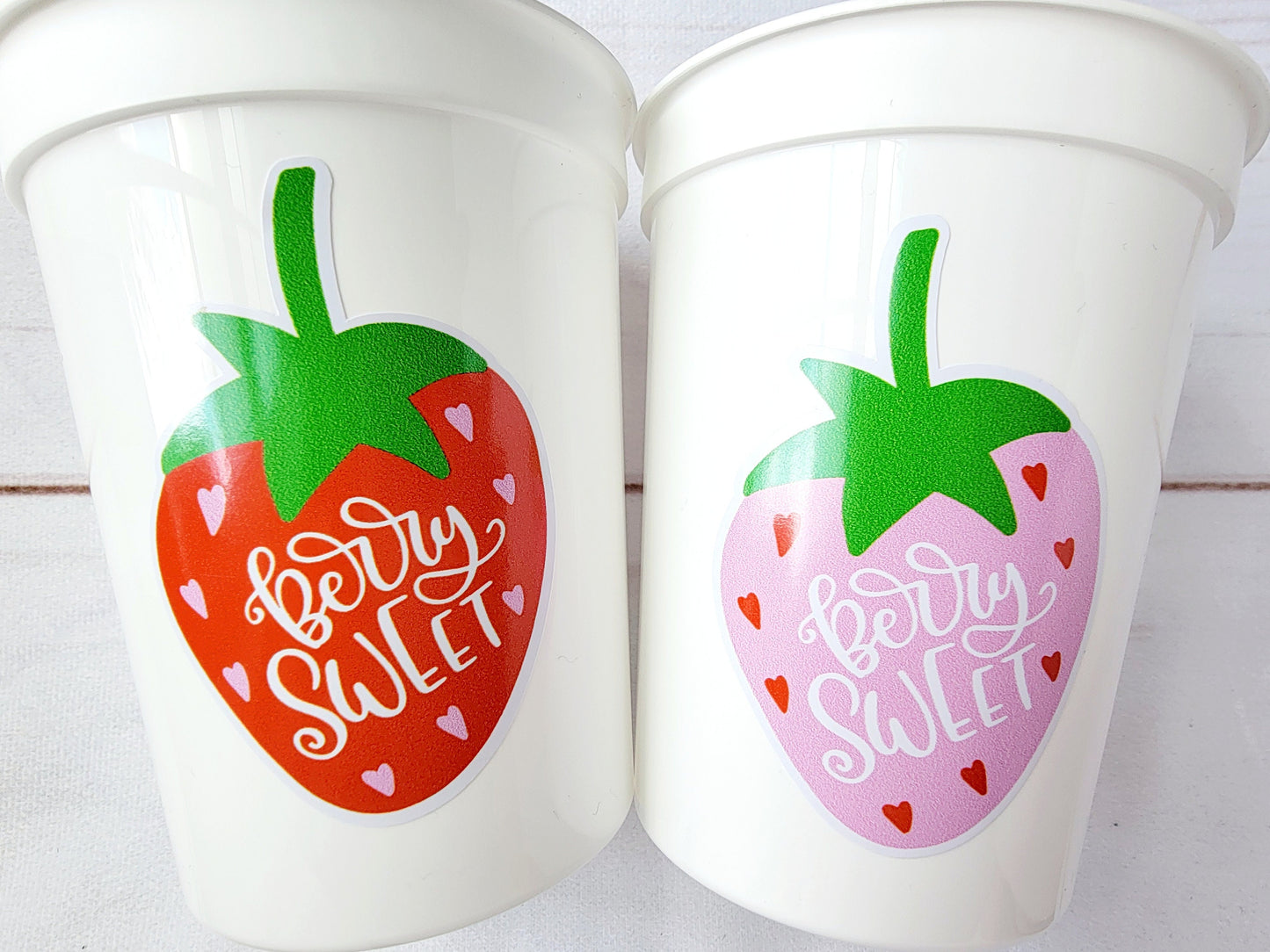 STRAWBERRY PARTY CUPS -Strawberry Birthday Cups Strawberry Cups First Birthday Strawberry Party Decoration Strawberry Berry Sweet Cups Fruit