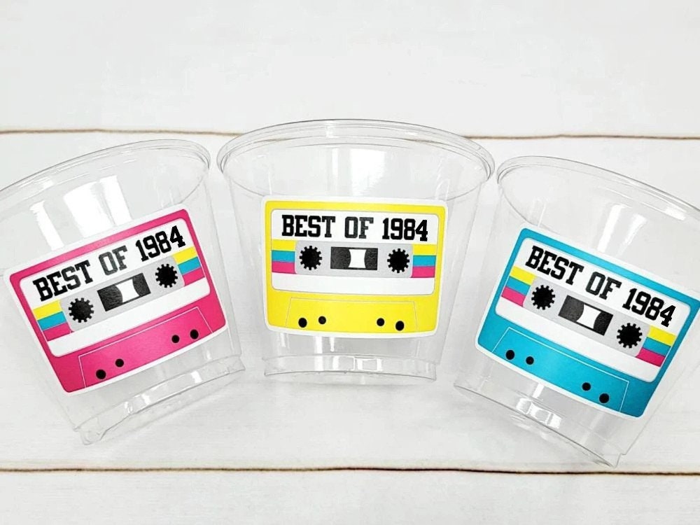 Disposable 40th Party Cups - Best of 1984, 40th Birthday Party 40th Birthday Favors 40th Party Cups 40th Party, 1984 Birthday Party