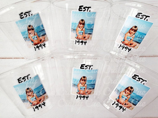 Custom Plastic Party Cups Personalized Party Cups Personalized Birthday Cups Vintage Party Cups Custom Face Party Cups Decorations wine Cups