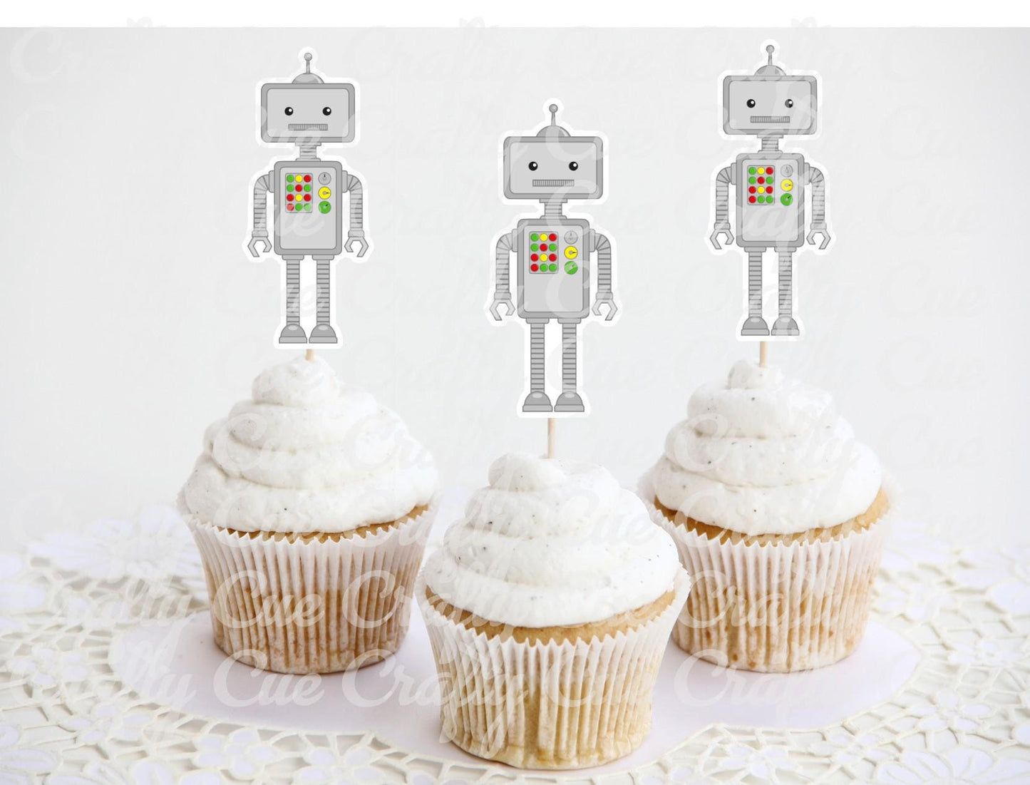 Robot Cupcake Toppers