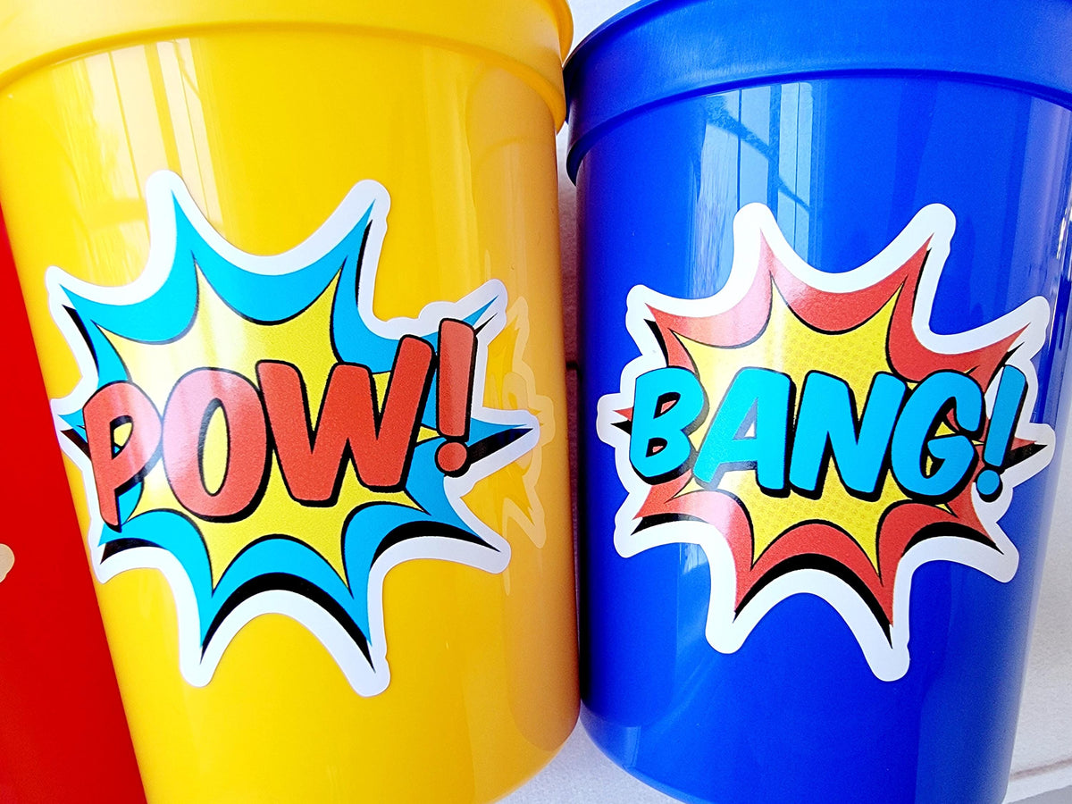 SUPERHERO PARTY CUPS - Superhero Cups Superhero Birthday Superhero Party Superhero Decorations Superhero Party Favors Superhero Cup Favors