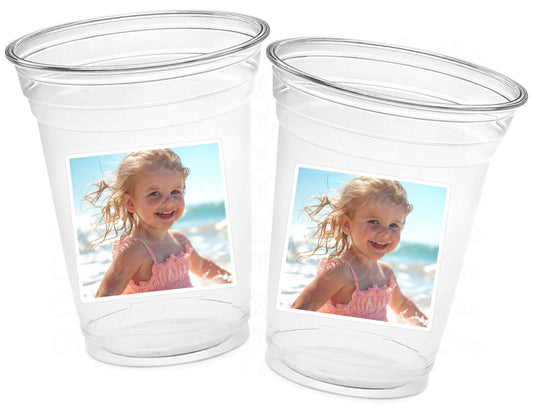 Custom Plastic Cups with Picture Personalized Photo Cups Birthday Cups Favors Custom Face Party Cup Decoration Graduation PHOTO ONLY No Text