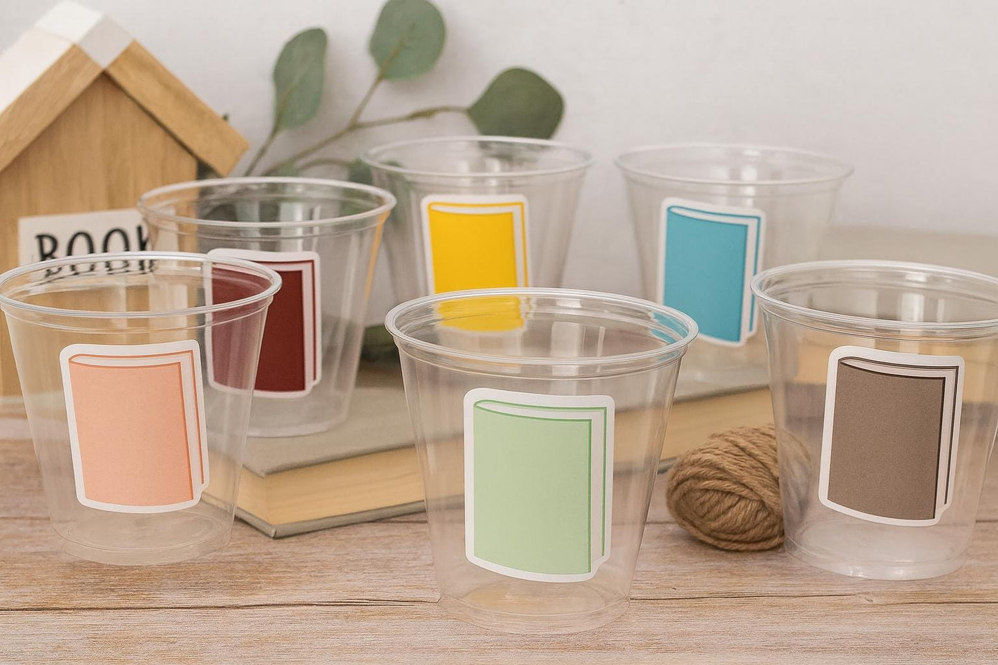 BOOK PARTY CUPS -Book Birthday Cups Book Baby Shower Book Party Favors Book Baby Shower Favors School Party Cups Teacher Gift Back to School
