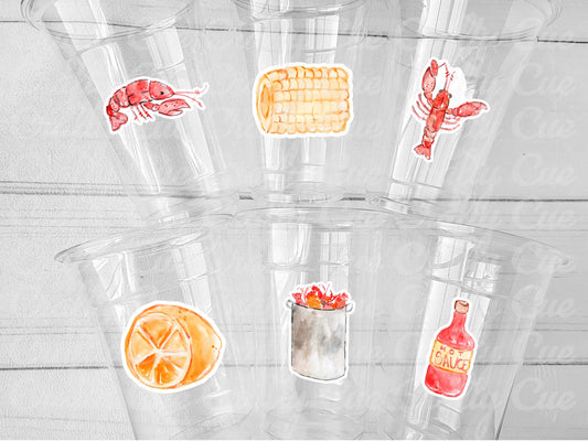 Crawfish Boil Party Cups 16oz | Crawfish Birthday Party Cups | Crawfish Boil Decorations | Crayfish Party Favors | Crawfish Cups | Party Cup