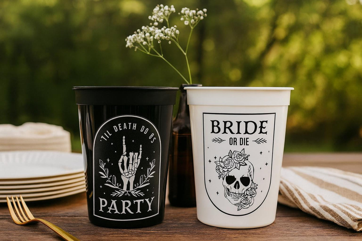 Bride or Die Cups Till Death Do Us Party Cups Bachelorette Party Cups Black Wedding Cups Bachelorette Party Favors Wedding Gifts Bridesmaids