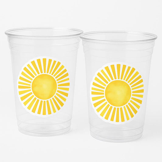 SUN PARTY CUPS - Sunshine Party Cups Sunshine Birthday Sunshine First Birthday First Trip Around The Sun Sunshine Party DecorationSun Favor
