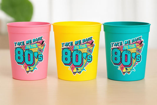 I Love the 80'S PARTY CUPS - 80's Birthday Cups 80's Party Cups 80's Decorations 80's Birthday Party 80's Birthday Party Decorations 80s