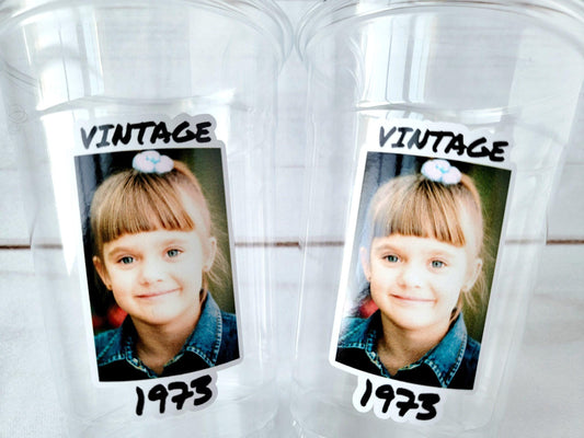 Custom Plastic Cups, Personalized Party Cups, 70th Birthday, Personalized 70th Birthday, Custom Face Cups, Custom Party decorations, Favors