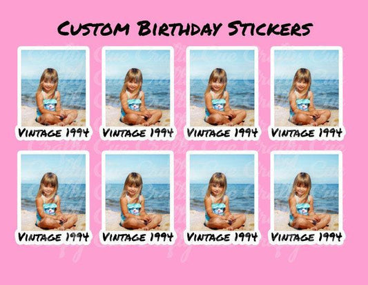 Custom Birthday Stickers, Personalized Stickers, Custom Party Favors, Birthday Decorations, Waterproof Stickers, Vinyl Stickers for Cups