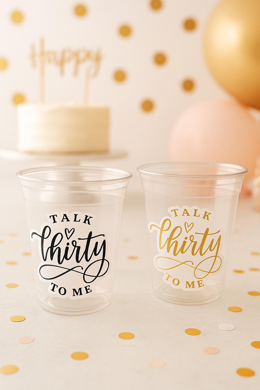 Talk Thirty To Me Cups Talk 30 To Me 30th PARTY CUPS Vintage 1993 Cups Best of 1993 30th Birthday Party 30th Birthday Favors 30th Birthday