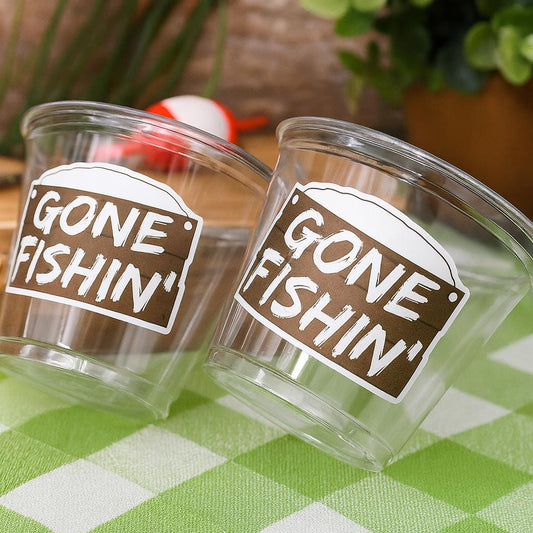 FISHING PARTY CUPS - Fishing Cups Fishing Party Decorations The Big One Fishing Birthday Decorations Fishing Baby Shower Decorations Fishing