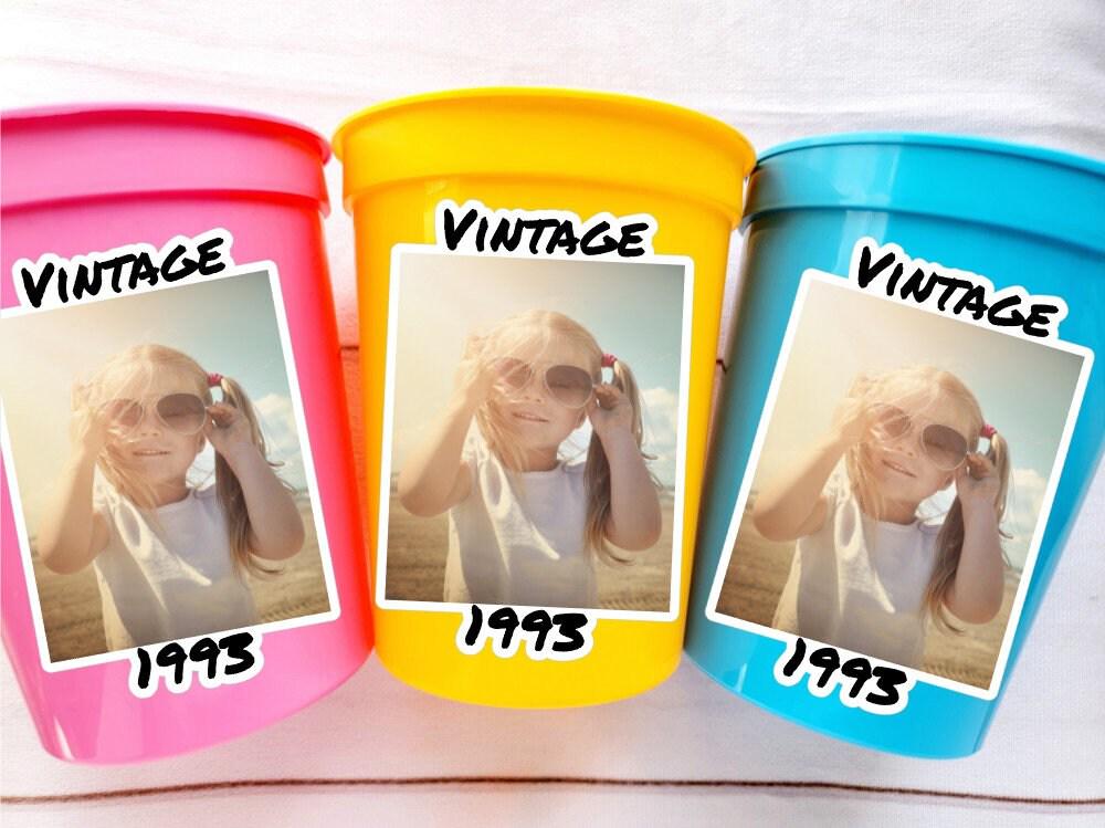 Custom Plastic Party Cups Personalized Party Cups Personalized 30th Birthday Cups Vintage 30th Cups 1994 Custom Face Party Cups Decorations