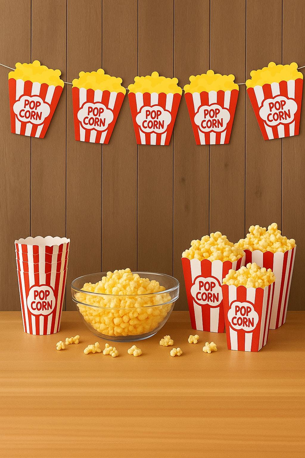 Movie Party Garland, Movie Party Banner, Popcorn Banner, Popcorn Garland, Photo Prop (22817107P)