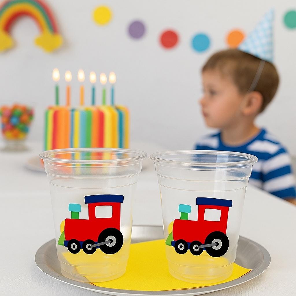 Train Cups, Train Party Favors, Train Birthday Favors, Train Party Cups, Train Birthday Decorations, Train Party Supplies, Train Birthday