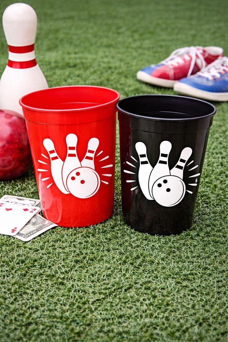 BOWLING PARTY CUPS - Bowling Birthday Cups Bowling Cups First Birthday Bowling Party Decorations Bowling Bowling Cups Bowling Party Favors
