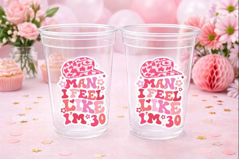 Man I Feel Like I'm 30 Cups 30th PARTY CUPS Vintage 1993 Cups Best of 1993 30th Birthday Party 30th Birthday Favors 30th Birthday Cowgirl 30