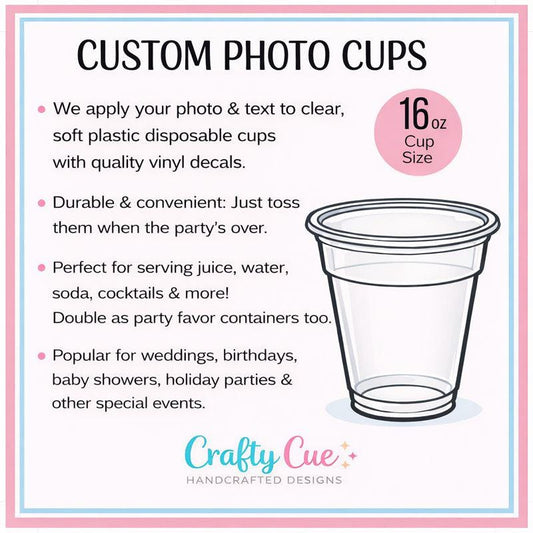 Custom Graduation Photo Cups Class of 2026, Personalized Grad Party Favors, 16oz Clear Cups, Graduation Party Decorations, Personalized Cups