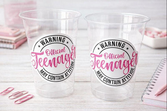 13th Birthday Party Cups - Warning Official Teenager Teenager Party Cups 13th birthday Party Favors 13th Party Decorations Teen Birthday Cup