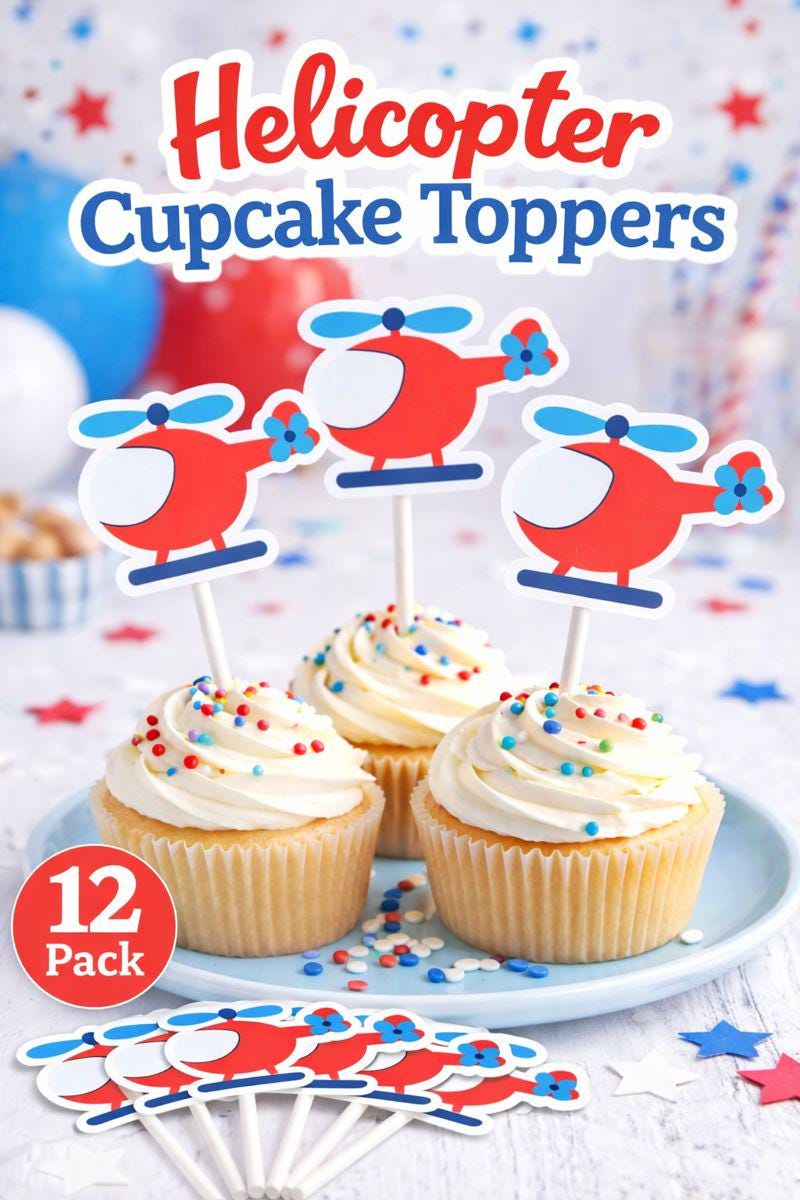 Helicopter Cupcake Toppers