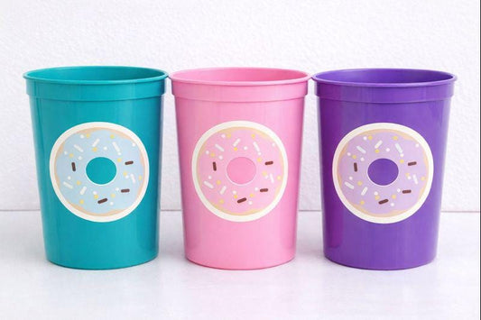 DONUT PARTY CUPS- Donut Birthday Party Donut Grow Up Donut Party Decoration Donut Birthday Decoration Donut First Birthday Donut Baby Shower