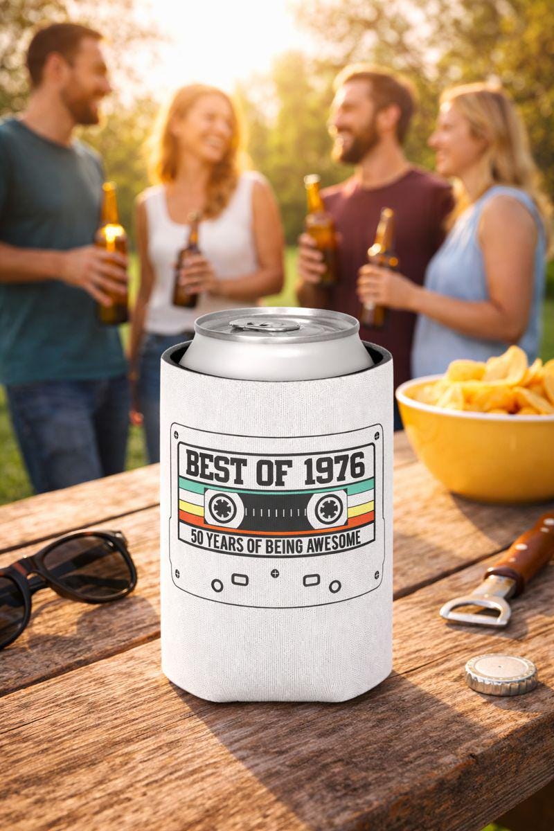 1975 Can Cooler, 1975 Birthday Can Cooler, 1975 Birthday Party, 50th Birthday Favors, 50th Party Can Coolers, Best of 1975, Vintage 1975