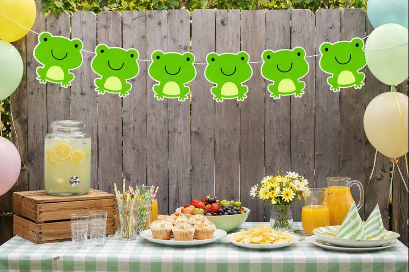 Frog Garland, Frog Banner, Frog Birthday Banner, Frog Party, Frog Party Supplies, Frog Party Decorations, Frog Baby Shower Supplies Decor