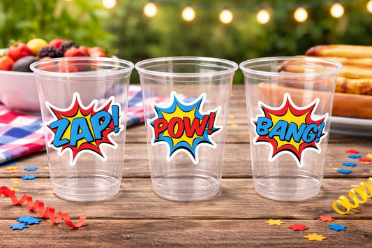 SUPERHERO PARTY CUPS - Superhero Cups Superhero Birthday Superhero Party Superhero Decorations Superhero Party Favors Superhero Cup Favors