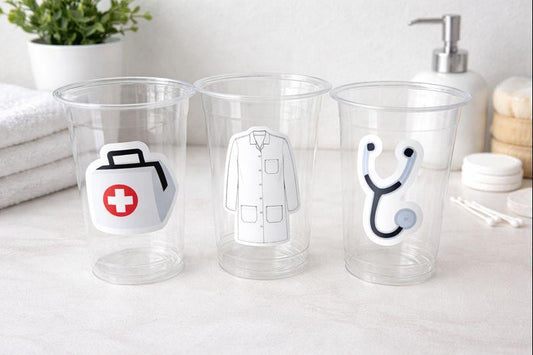 DOCTOR PARTY CUPS - Medical School Party Cups Nurse Party Cups Nursing Party Doctor Party Decorations Doctor Graduation Party Medical Cups