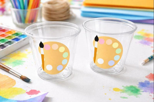 ART PARTY CUPS - Art Painting Party Treat Cups Paint Party Favors Art Party Cups Art Party Paint Pallette Painting Party Favors Paint Favor