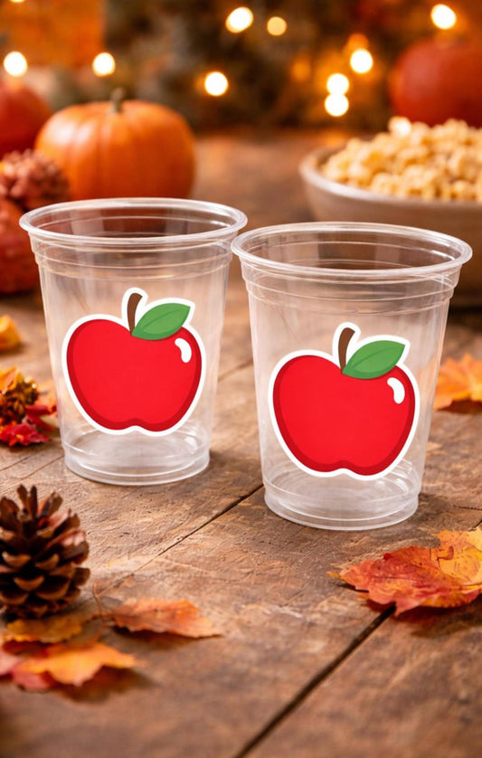 APPLE Cups, Apple, Birthday, Apple Party, Teacher Party, Back to School Cups, School Party, School Decorations, Teacher's Gift, Snack Cups