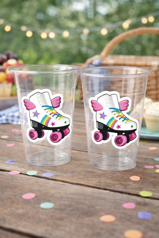 ROLLER SKATE PARTY Cups - Roller Skating Birthday Cups Skate Party Favors Skating Party Cups Roller Skating Birthday 80's Birthday Party